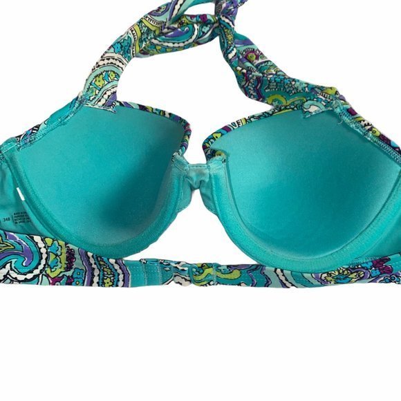 aerie Swim Aerie Blue Paisley Blakely Halter Swim Bikini Top Poshmark